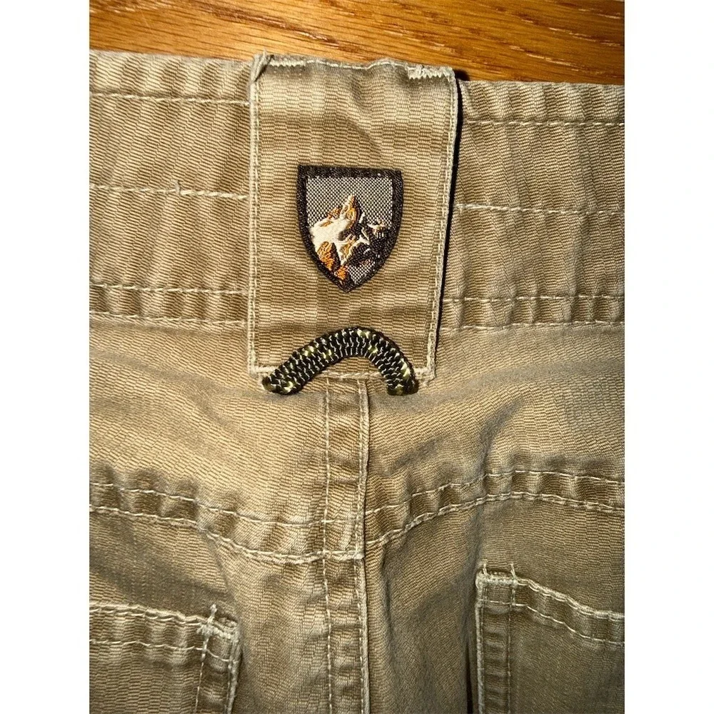 KÜHL Mens Utility Work Pants Khaki Tan Straight Leg Reinforced Knees 36x30